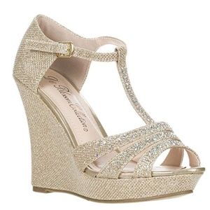 DeBlossom Womens Dressy Glitter Rhinestone T Strap